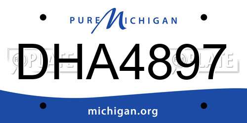 DHA4897 Michigan License Plate