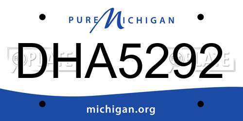 DHA5292 Michigan License Plate