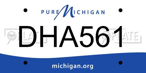 DHA561 Michigan License Plate