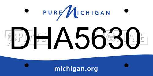 DHA5630 Michigan License Plate