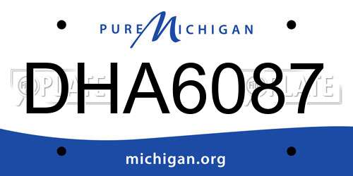 DHA6087 Michigan License Plate