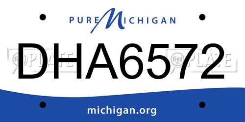 DHA6572 Michigan License Plate
