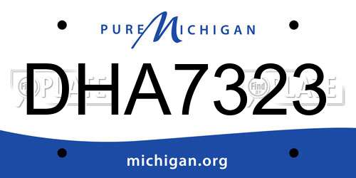 DHA7323 Michigan License Plate
