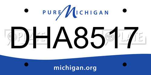 DHA8517 Michigan License Plate