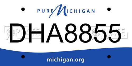 DHA8855 Michigan License Plate