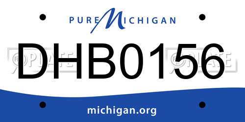 DHB0156 Michigan License Plate