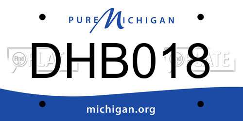 DHB018 Michigan License Plate