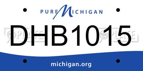 DHB1015 Michigan License Plate