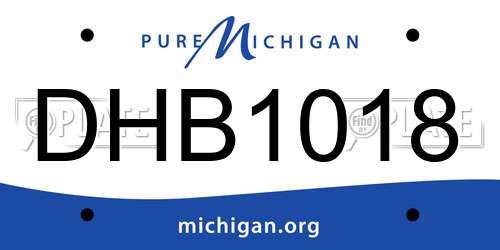 DHB1018 Michigan License Plate