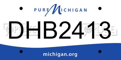 DHB2413 Michigan License Plate