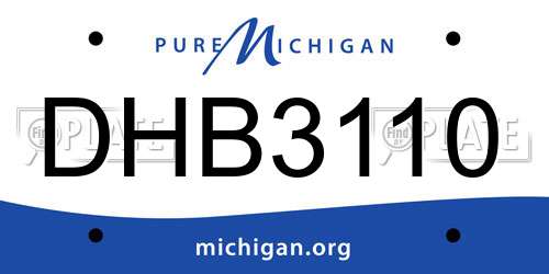 DHB3110 Michigan License Plate
