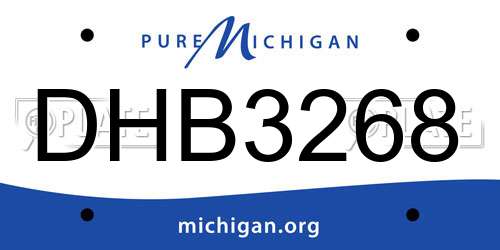 DHB3268 Michigan License Plate