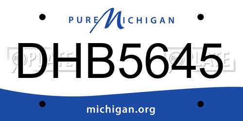 DHB5645 Michigan License Plate