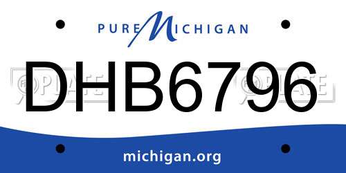 DHB6796 Michigan License Plate