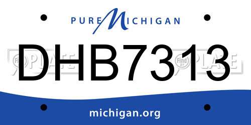 DHB7313 Michigan License Plate