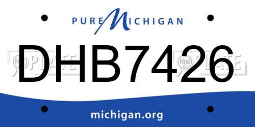 DHB7426 Michigan License Plate