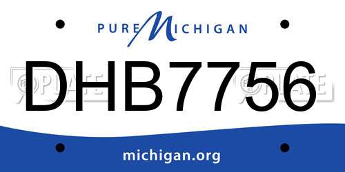 DHB7756 Michigan License Plate