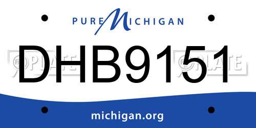 DHB9151 Michigan License Plate