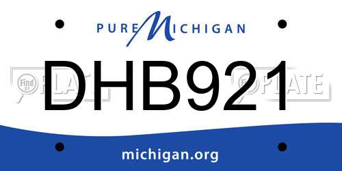 DHB921 Michigan License Plate