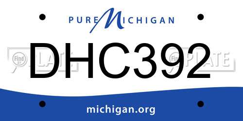DHC392 Michigan License Plate