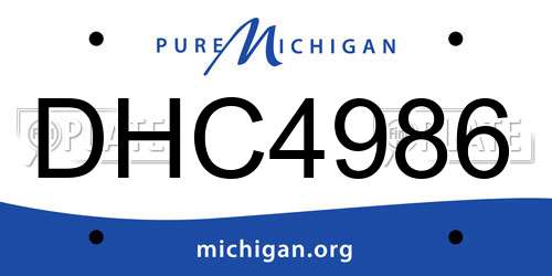 DHC4986 Michigan License Plate