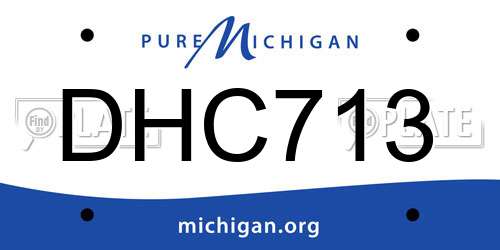 DHC713 Michigan License Plate