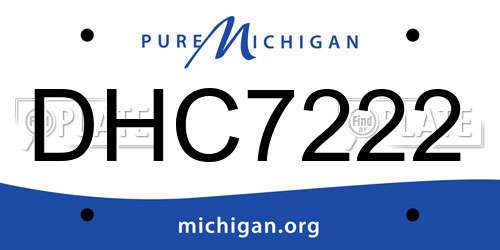 DHC7222 Michigan License Plate