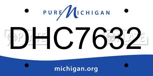 DHC7632 Michigan License Plate