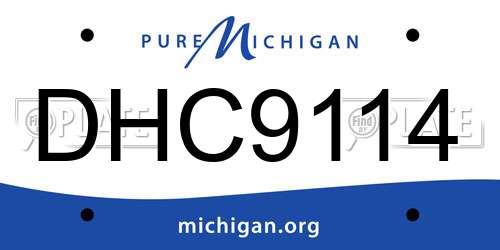 DHC9114 Michigan License Plate