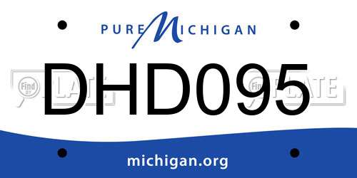DHD095 Michigan License Plate