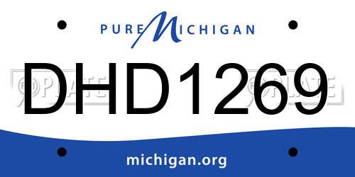DHD1269 Michigan License Plate