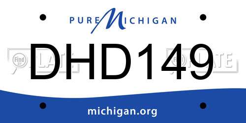 DHD149 Michigan License Plate