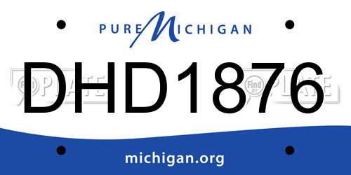 DHD1876 Michigan License Plate
