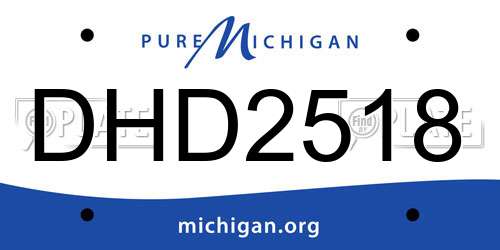 DHD2518 Michigan License Plate