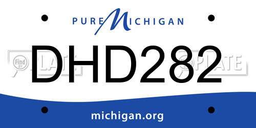 DHD282 Michigan License Plate