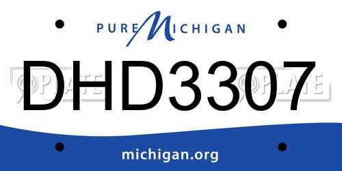 DHD3307 Michigan License Plate