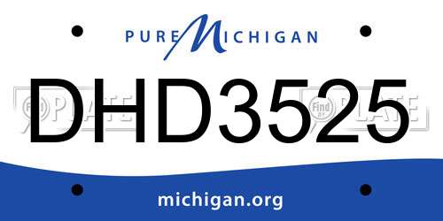 DHD3525 Michigan License Plate