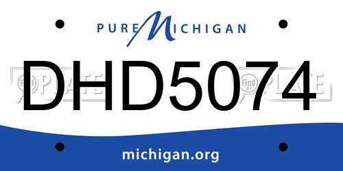 DHD5074 Michigan License Plate
