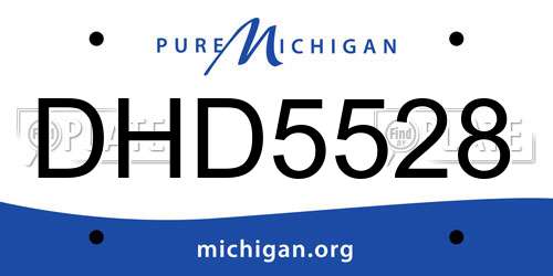 DHD5528 Michigan License Plate