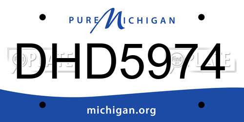 DHD5974 Michigan License Plate