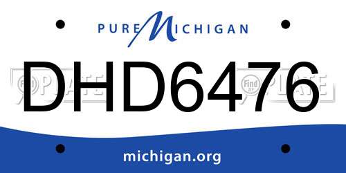 DHD6476 Michigan License Plate