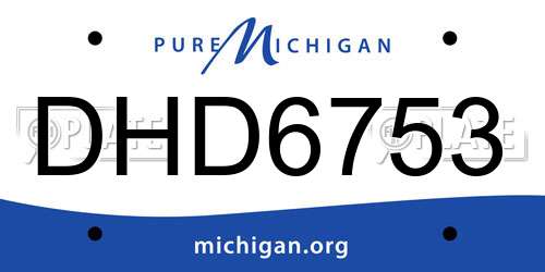 DHD6753 Michigan License Plate