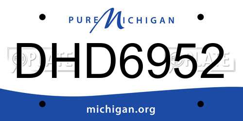 DHD6952 Michigan License Plate