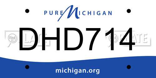 DHD714 Michigan License Plate