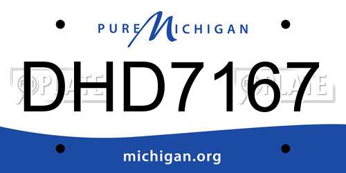 DHD7167 Michigan License Plate