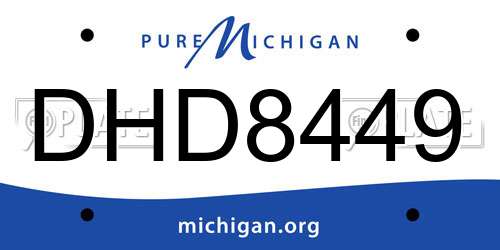 DHD8449 Michigan License Plate
