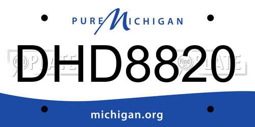 DHD8820 Michigan License Plate
