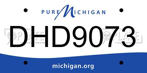 DHD9073 Michigan License Plate