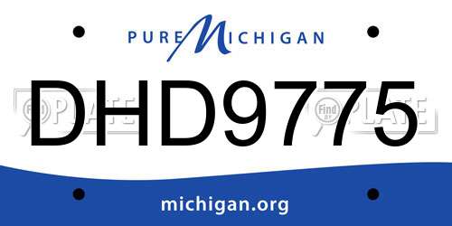 DHD9775 Michigan License Plate
