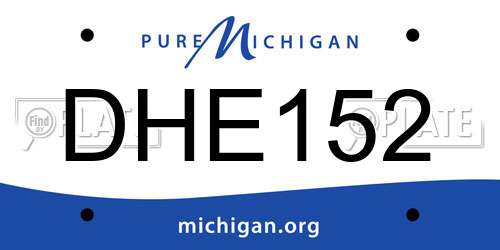 DHE152 Michigan License Plate